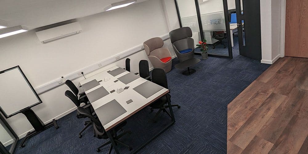The co-working desk area at The Kingsbridge Office